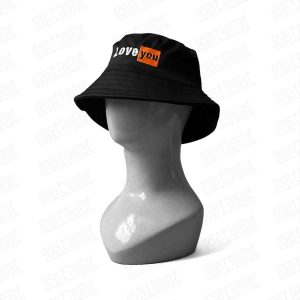 Love you مشکی کلاه باکت کتان